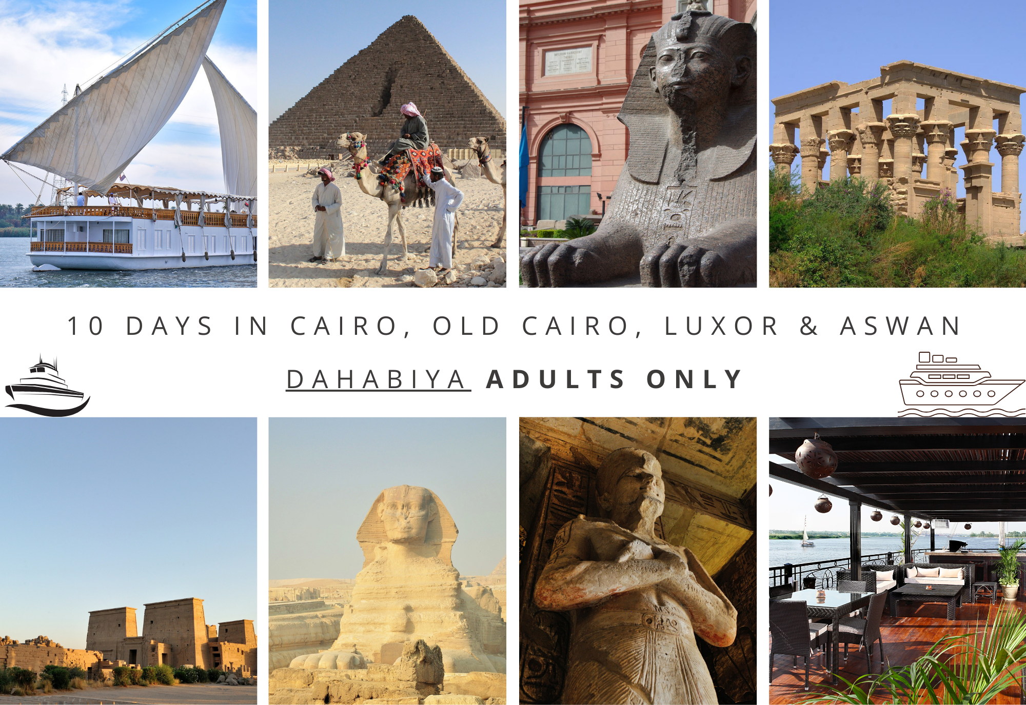 10 Days in Cairo, Old Cairo, Luxor & Aswan Dahabiya (Adults Only)