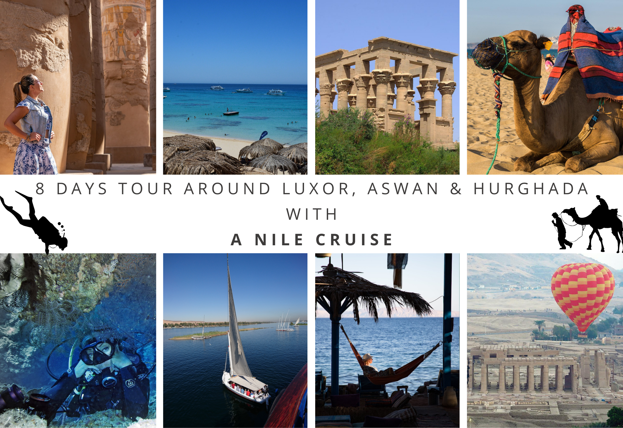8 Days Tour around Luxor, Aswan & Hurghada with a Nile Cruise
